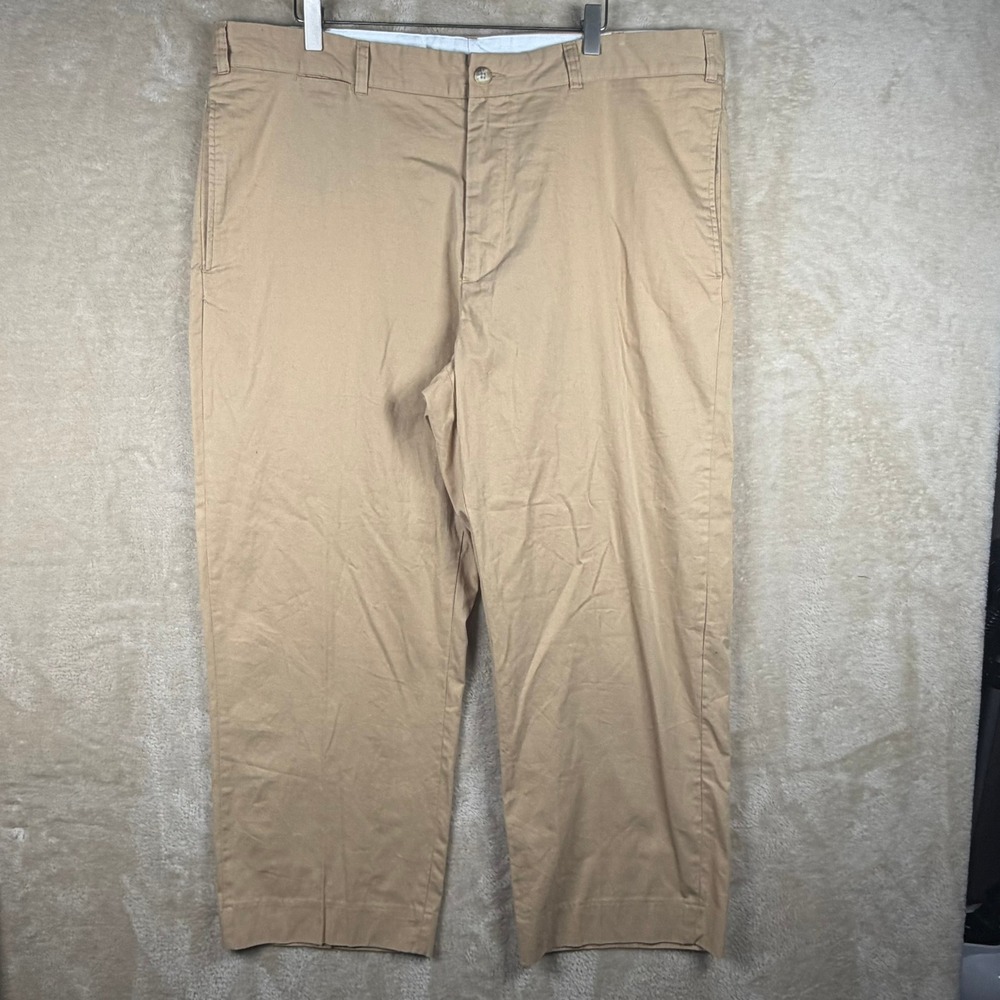 Turtleson Mens Khaki Chino Pants Flat Front Straight Leg Tan Golf Gorpcore Sz 42